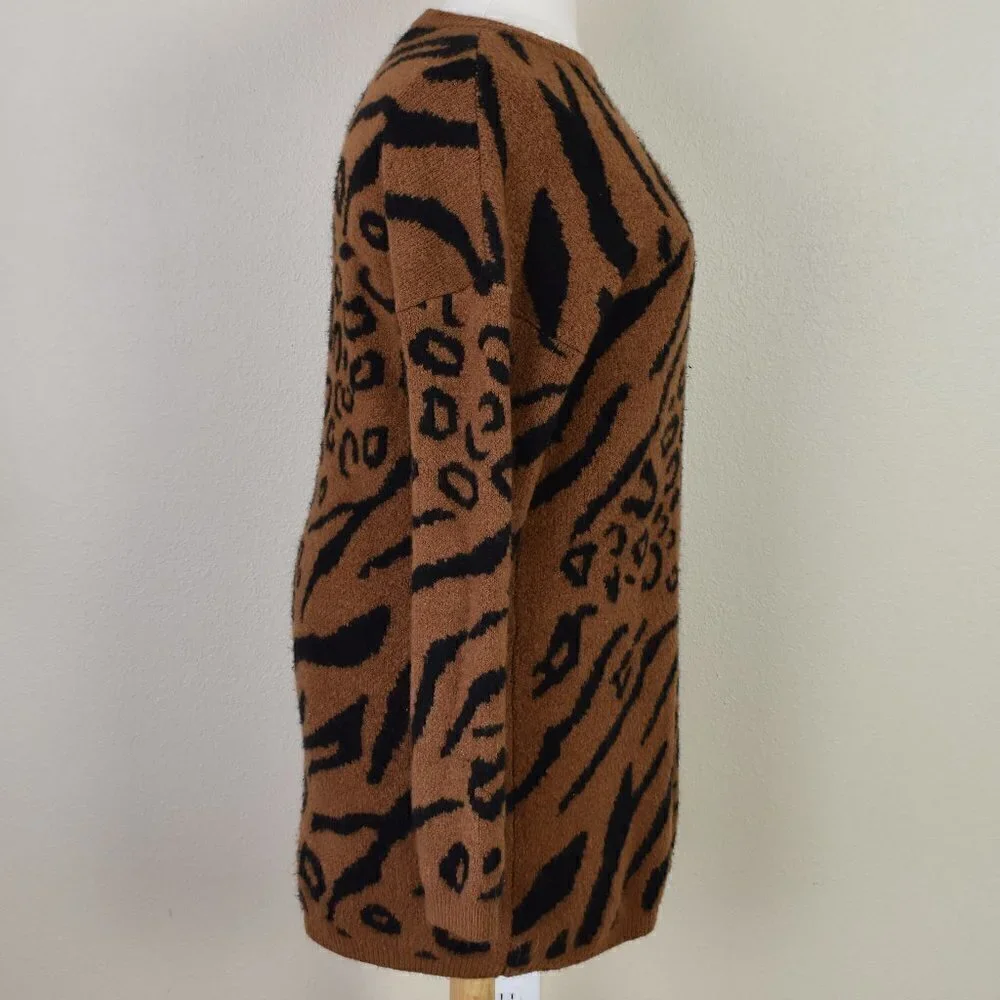 Line & Dot RILKE Animal Print Sweater Tunic Dress 2X - Picture 6 of 7